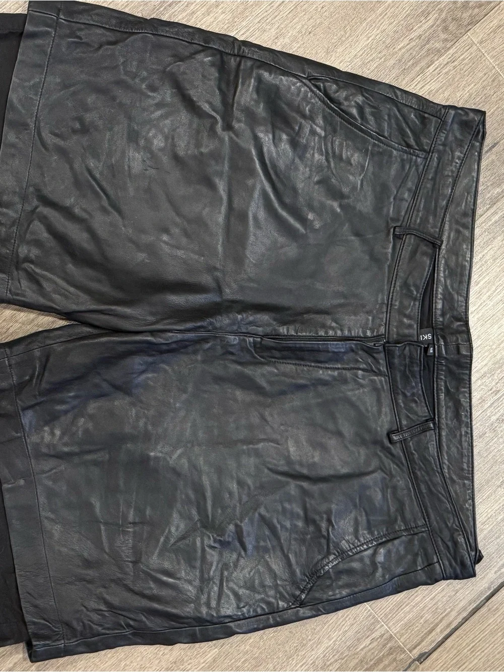 SKINGRAFT Leather Drop Crotch Sport Shorts Black Men’s 32